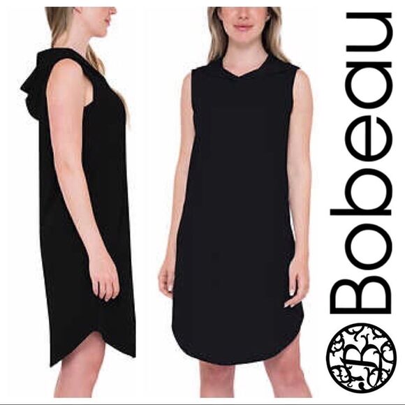 NWT BOBEAU Soft French Terry Hooded Sleeveless Dress: Sizes S, M, L - Picture 1 of 4